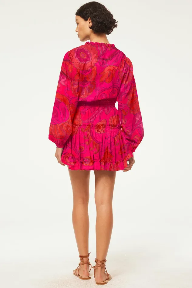 Women MISA Los Angeles Exclusives LORENA DRESS Cobalt Palms