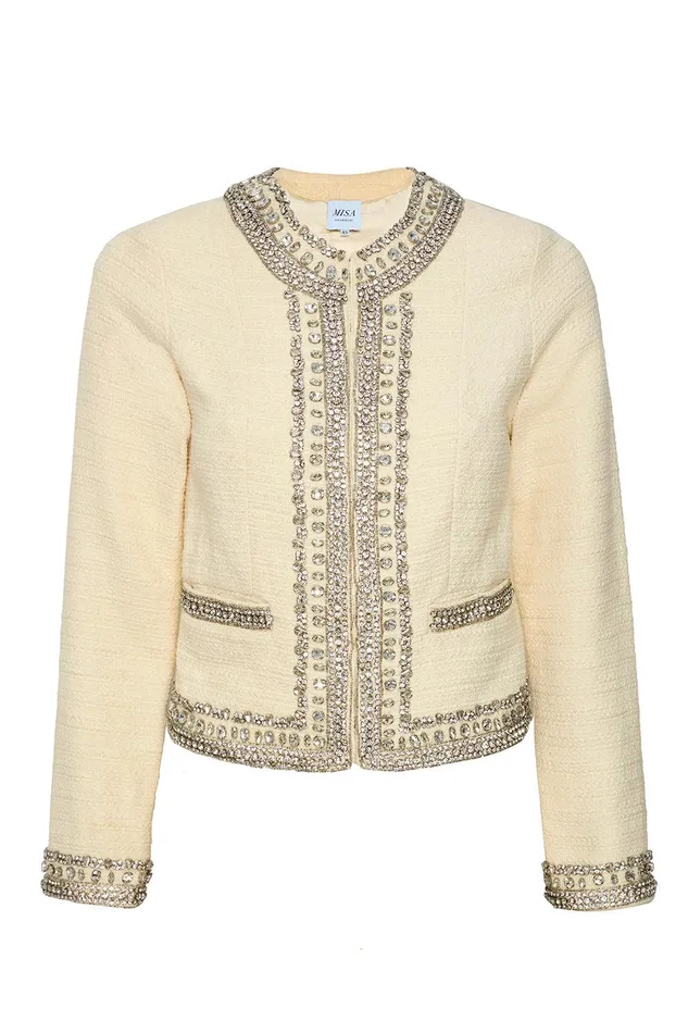 Women MISA Los Angeles Jackets CURTIS JACKET Black Tweed