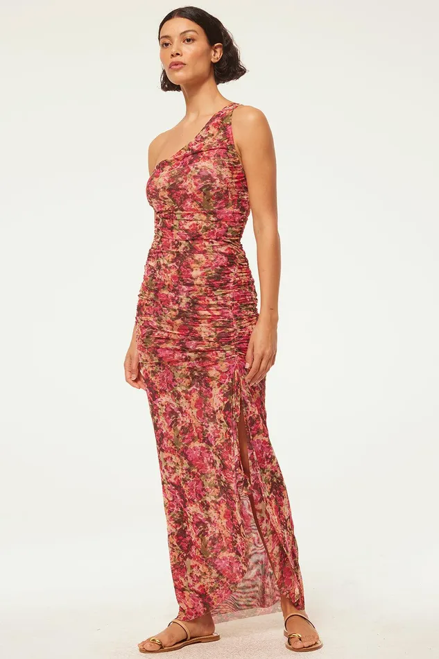 Women MISA Los Angeles Jersey and Mesh SIRENA DRESS Sedona Abstract