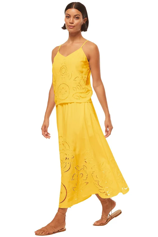 Women MISA Los Angeles Matching Sets ANALISSE SKIRT Pink Eyelet