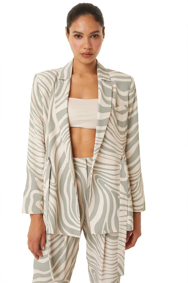 Women MISA Los Angeles Matching Sets KELSEY JACKET Abstract Zebra