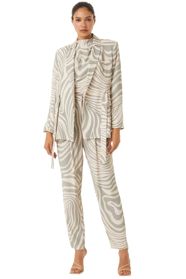 Women MISA Los Angeles Matching Sets KELSEY JACKET Abstract Zebra