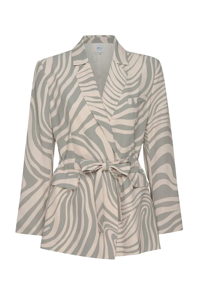Women MISA Los Angeles Matching Sets KELSEY JACKET Abstract Zebra