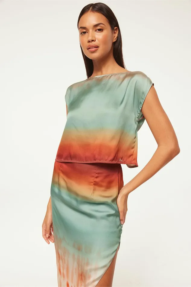 Women MISA Los Angeles Matching Sets ZENDA TOP Carnelian Ombre