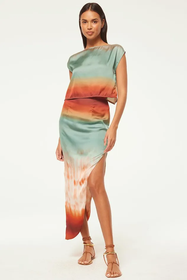 Women MISA Los Angeles Matching Sets ZENDA TOP Carnelian Ombre