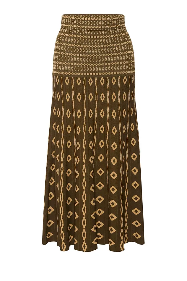 Women MISA Los Angeles Skirts and Shorts MILANI SKIRT Olive Geo Stripe