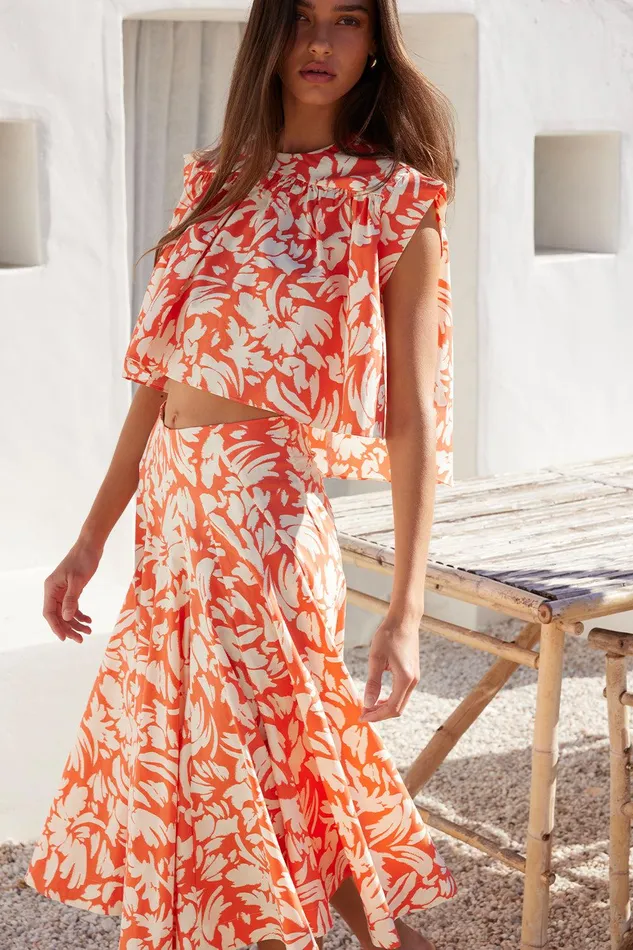 Women MISA Los Angeles Tops ALINA TOP Patmos Tangerine