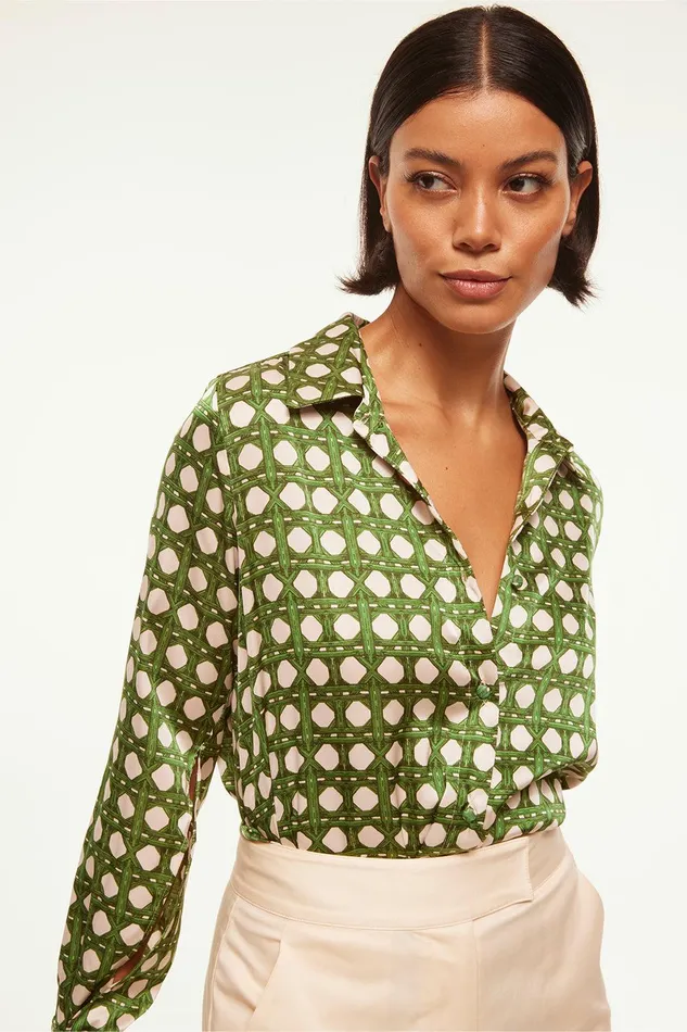 Women MISA Los Angeles Tops CELINE TOP Rattan Tile