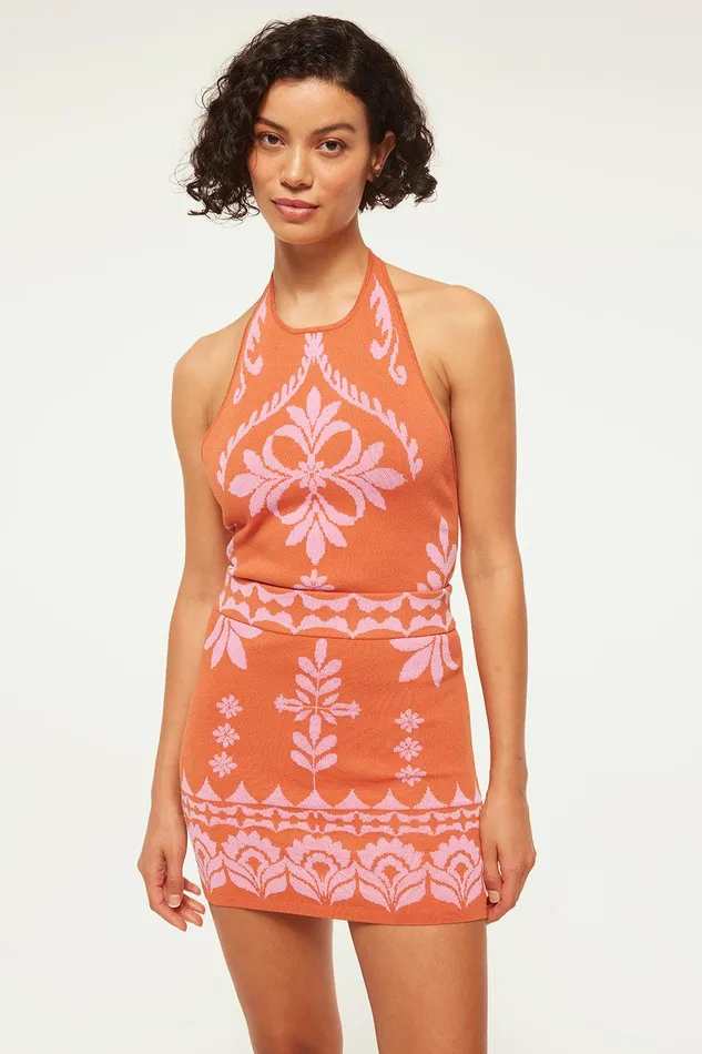 Women MISA Los Angeles Tops HALI TOP Pink Flora Santiago