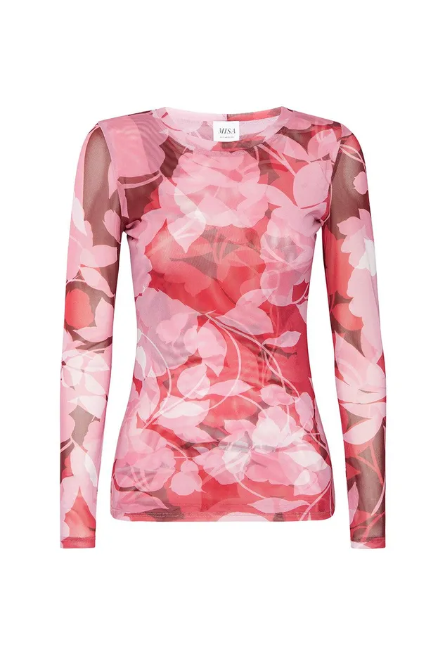 Women MISA Los Angeles Tops LULA TOP Faded Rose Mesh