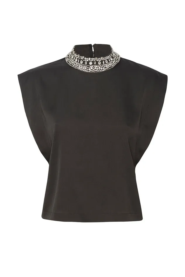 Women MISA Los Angeles Tops RILEY TOP Ivory Satin