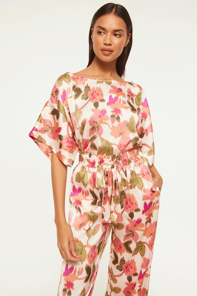 Women MISA Los Angeles Tops TELKA TOP Sonoran Flora Satin