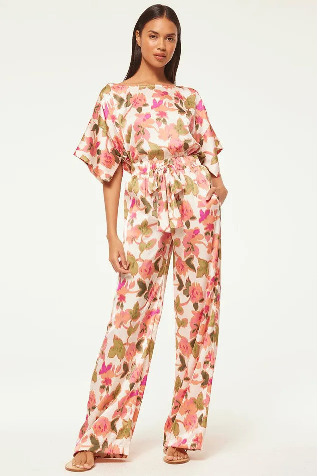 Women MISA Los Angeles Tops TELKA TOP Sonoran Flora Satin
