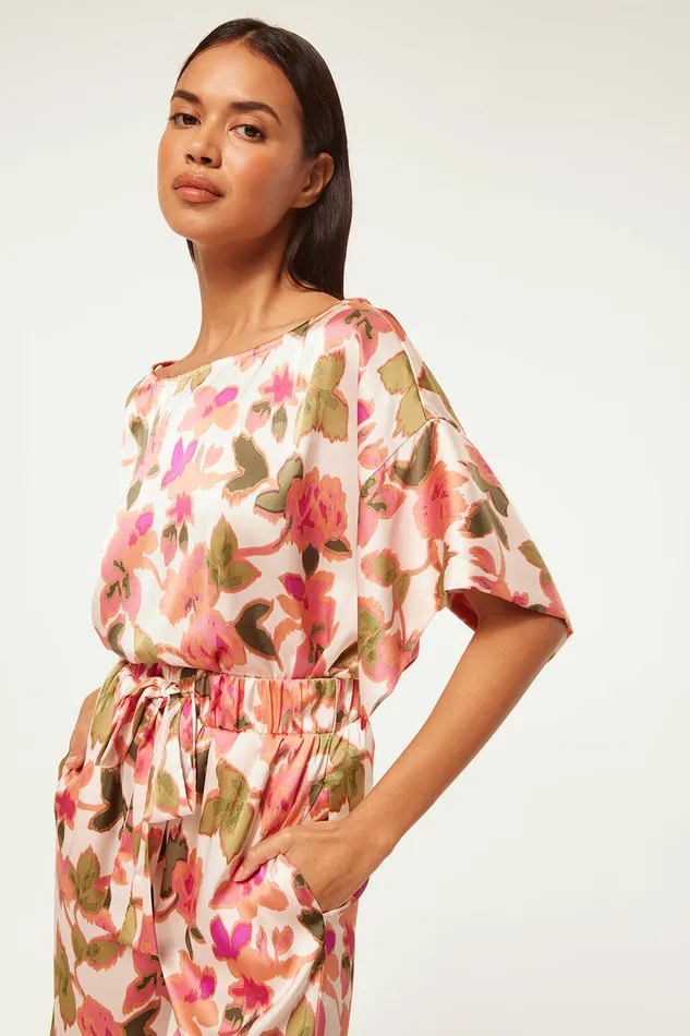 Women MISA Los Angeles Tops TELKA TOP Sonoran Flora Satin