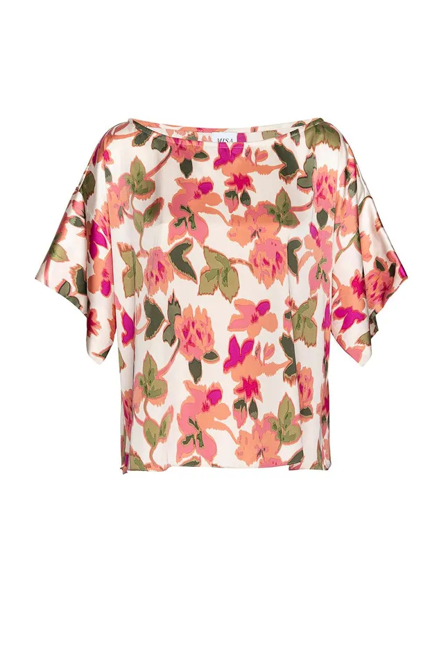 Women MISA Los Angeles Tops TELKA TOP Sonoran Flora Satin
