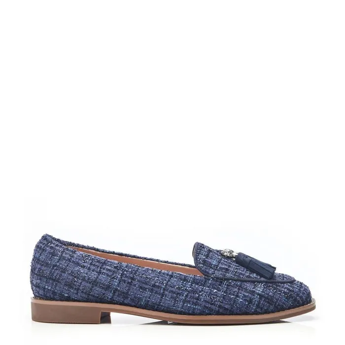 Women Moda In Pelle Brogues And Loafers Emmarose Navy Textile