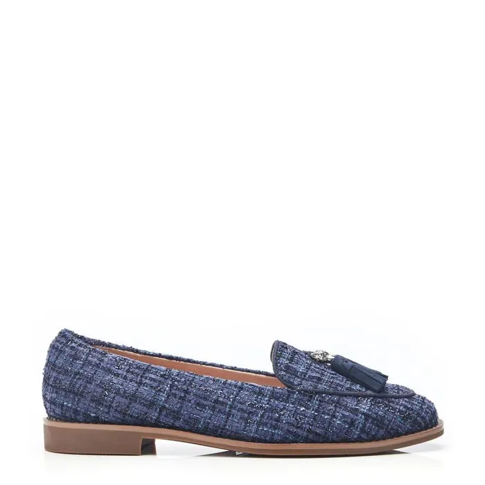 Women Moda In Pelle Brogues And Loafers Emmarose Navy Textile