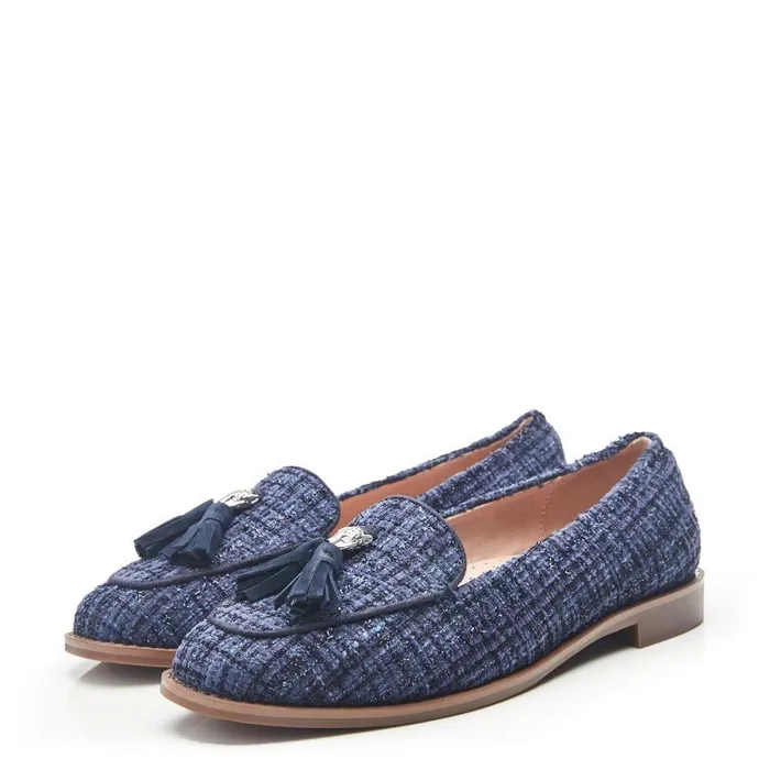 Women Moda In Pelle Brogues And Loafers Emmarose Navy Textile