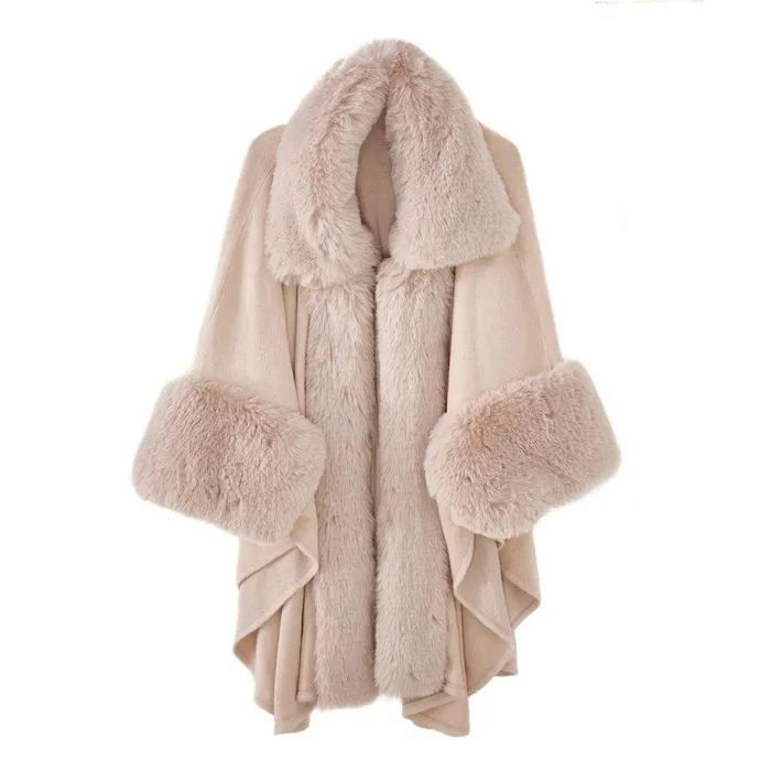 Women Moda In Pelle Clothing Frayaponcho Cream Faux Fur Women Moda In Pelle Clothing Frayaponcho Cream Faux Fur