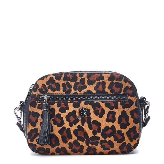 Women Moda In Pelle Crossbody Bags Aubree Bag Dark Leopard Porvair