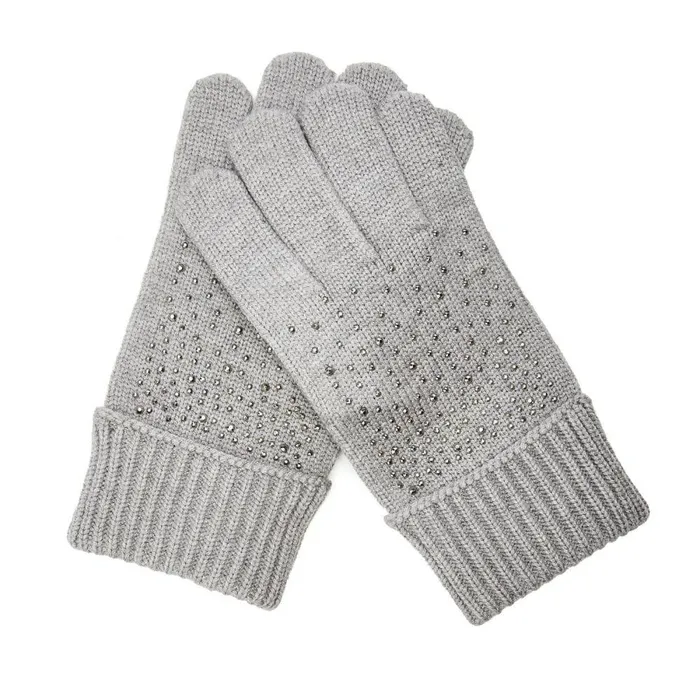 Women Moda In Pelle Gloves Praticiogiftset Grey Textile