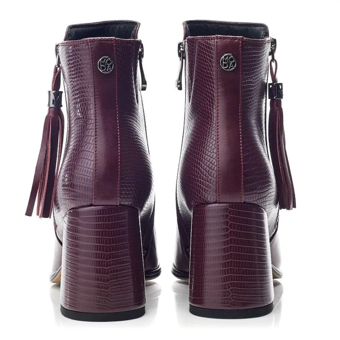 Women Moda In Pelle Heeled And Wedge Boots Pypa Burgundy Porvair