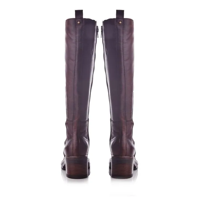 Women Moda In Pelle Knee High Boots Linettie Dark Brown Leather Women Moda In Pelle Knee High Boots Linettie Dark Brown Leather