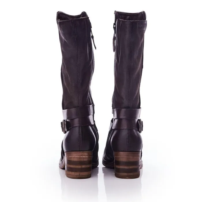 Women Moda In Pelle MidCalf Boots Brinley Dark Taupe Leather