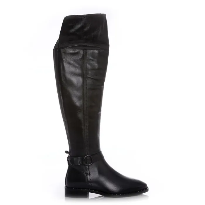 Women Moda In Pelle Over The Knee Boots Tori Black Leather