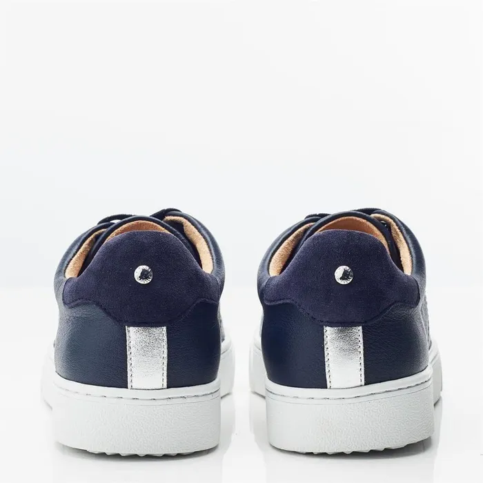 Women Moda In Pelle Platform Trainers Brandie Navy Leather