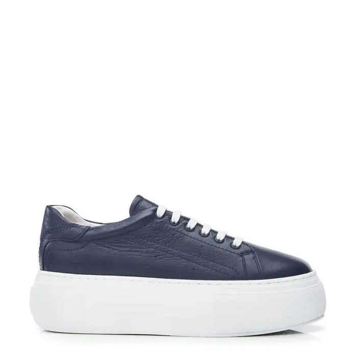 Women Moda In Pelle Platform Trainers Bsoleful BKendri Navy Leather