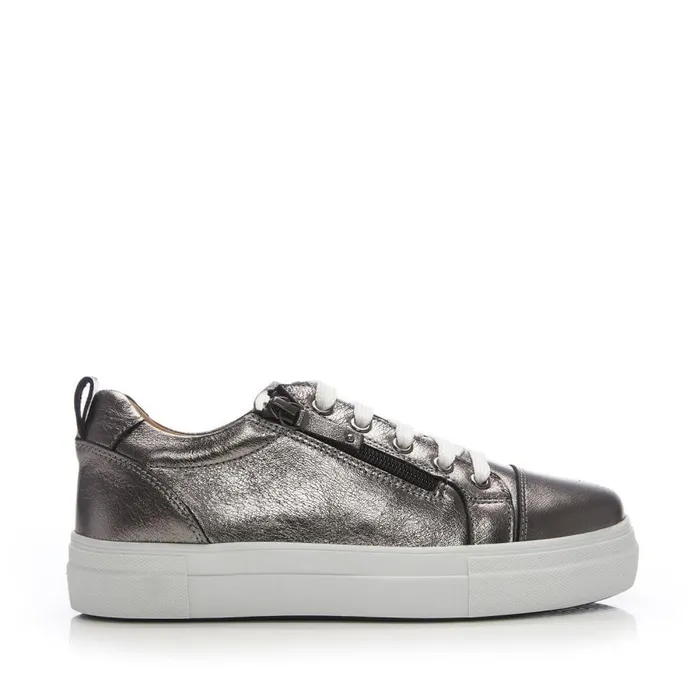 Women Moda In Pelle Platform Trainers Bsoleful BVisti Pewter Leather