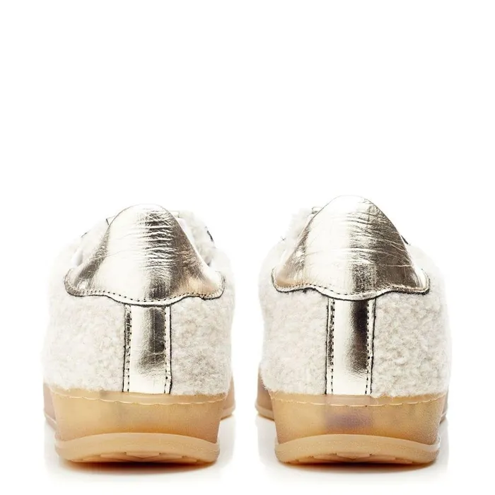 Women Moda In Pelle White Trainers Bennet Off White Textile