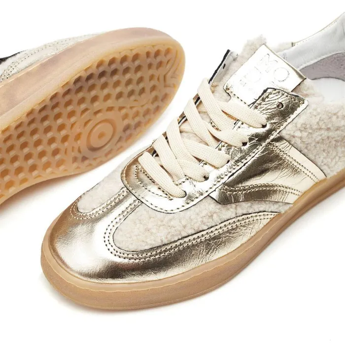 Women Moda In Pelle White Trainers Bennet Off White Textile