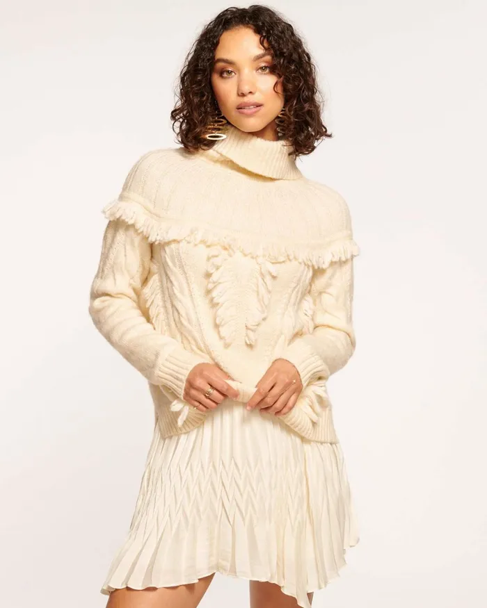 Women Mya Turtleneck Sweater Ivory Ramy Brook Tops
