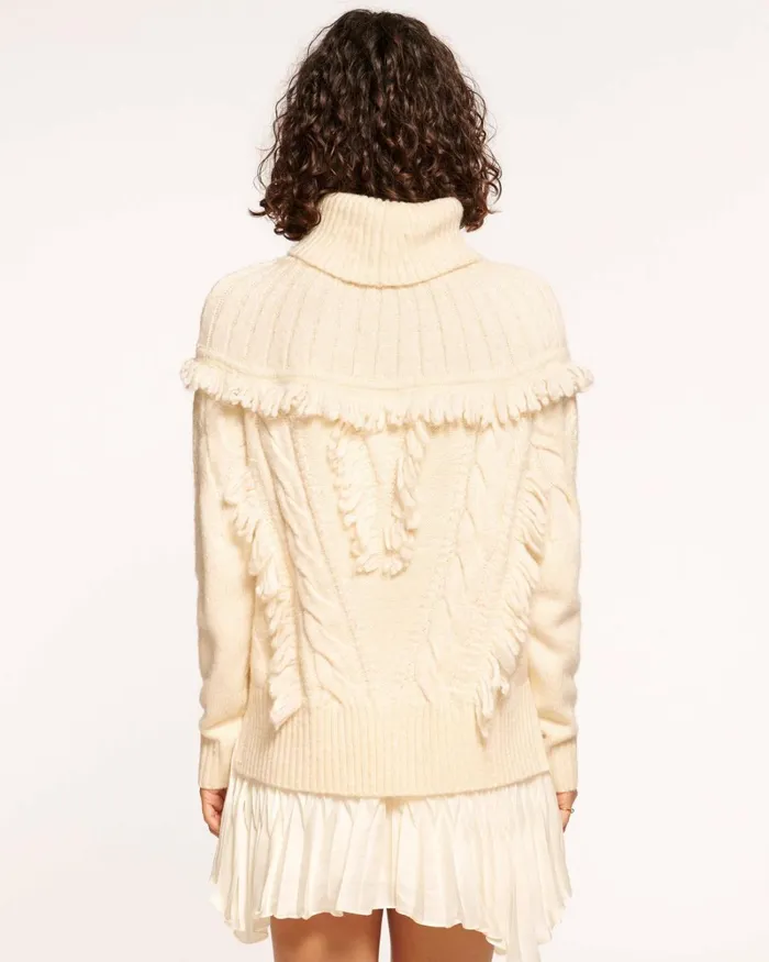 Women Mya Turtleneck Sweater Ivory Ramy Brook Tops Women Mya Turtleneck Sweater Ivory Ramy Brook Tops