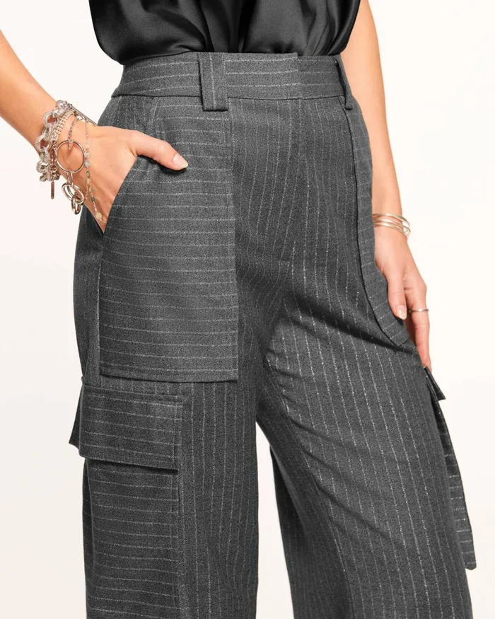 Women Noa HighWaisted Trouser Grey Pinstripe Ramy Brook Pants Women Noa HighWaisted Trouser Grey Pinstripe Ramy Brook Pants