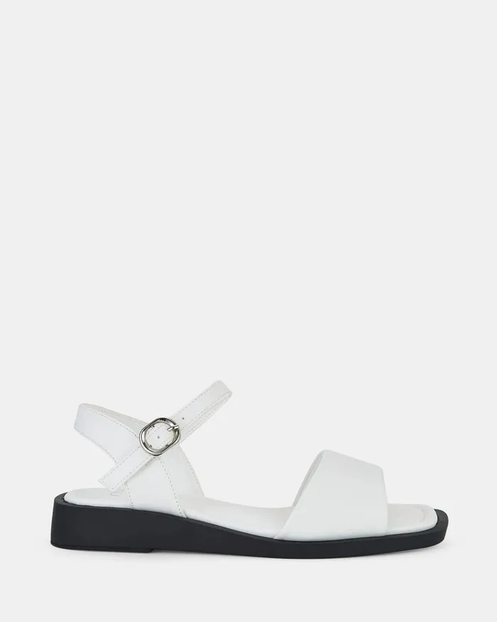 Women NOVO Shoes SLIVIN WHITE Sandals Flat Sandals