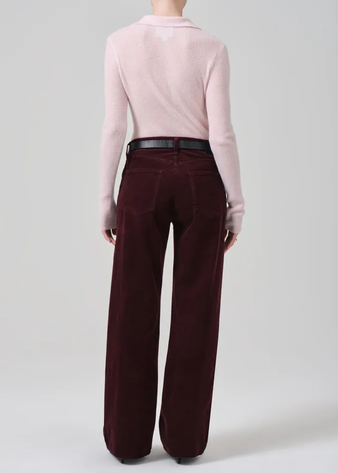Women Pants Citizens Of Humanity Annina High Rise Wide Leg 33034 Corduroy In Bordeaux