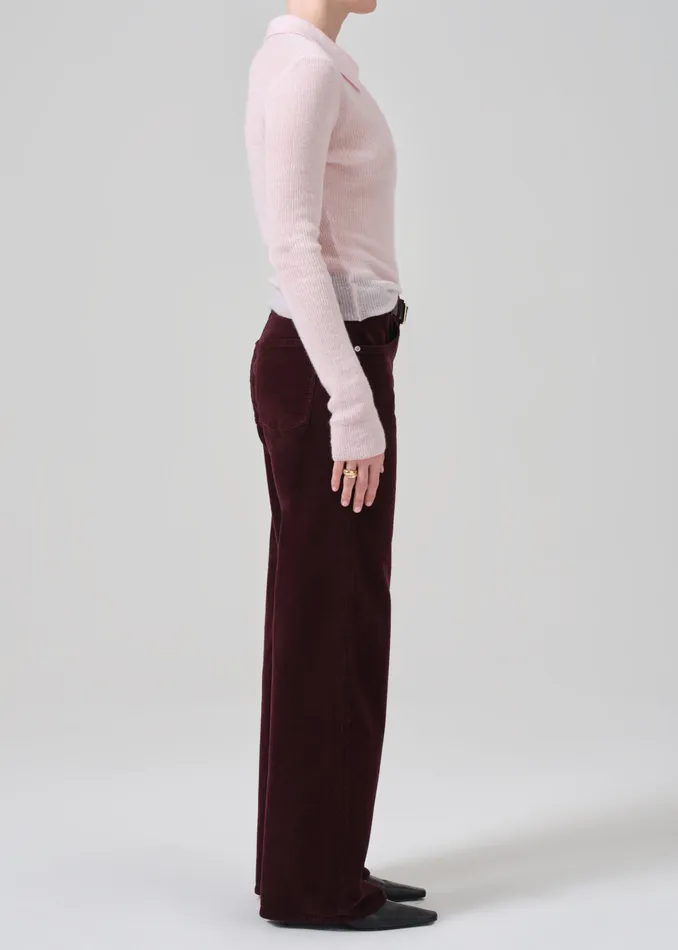 Women Pants Citizens Of Humanity Annina High Rise Wide Leg 33034 Corduroy In Bordeaux
