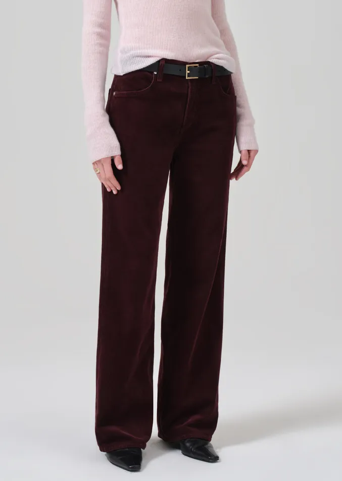 Women Pants Citizens Of Humanity Annina High Rise Wide Leg 33034 Corduroy In Bordeaux