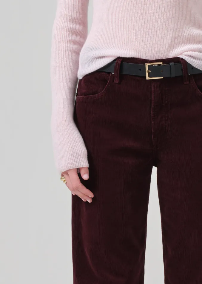 Women Pants Citizens Of Humanity Annina High Rise Wide Leg 33034 Corduroy In Bordeaux