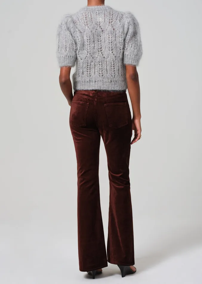 Women Pants Citizens Of Humanity Lilah Flare With Welt Pocket Velvet In Chocolate Milk