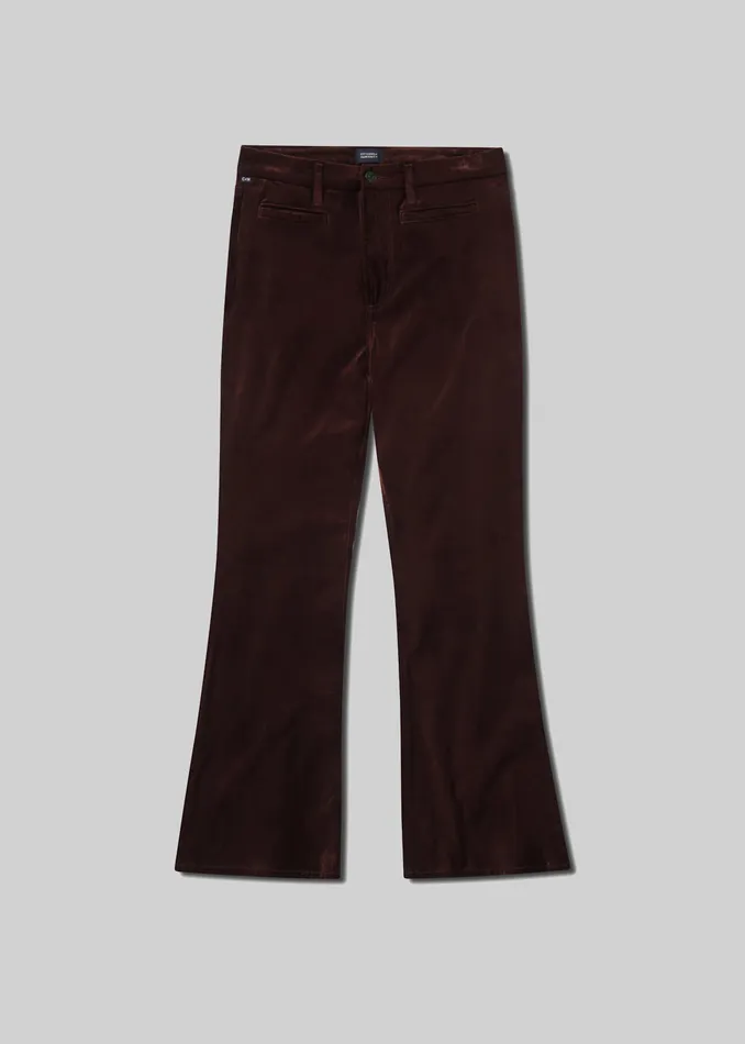 Women Pants Citizens Of Humanity Lilah Flare With Welt Pocket Velvet In Chocolate Milk
