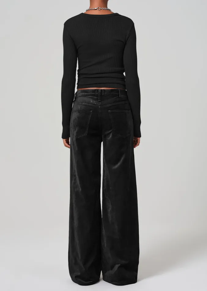 Women Pants Citizens Of Humanity Lolli Mid Rise Baggy Velvet In Black