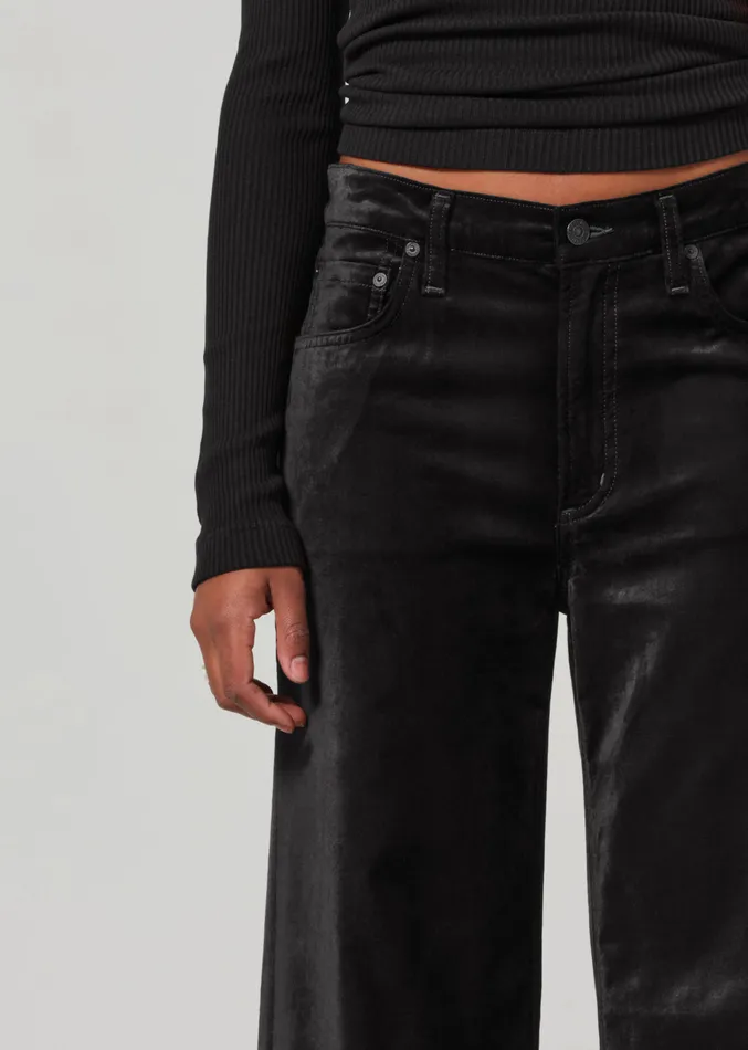 Women Pants Citizens Of Humanity Lolli Mid Rise Baggy Velvet In Black