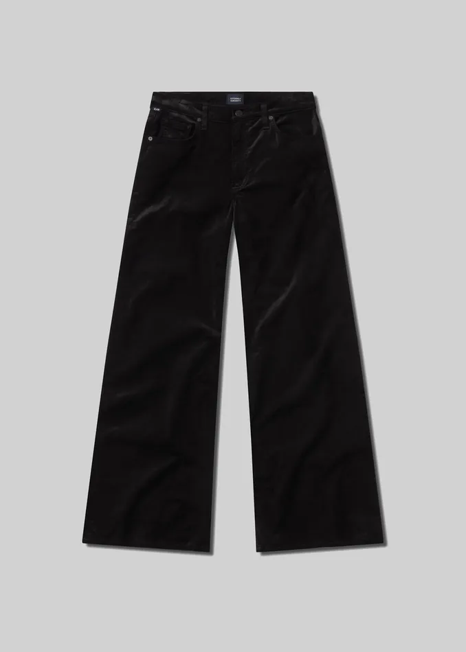 Women Pants Citizens Of Humanity Lolli Mid Rise Baggy Velvet In Black