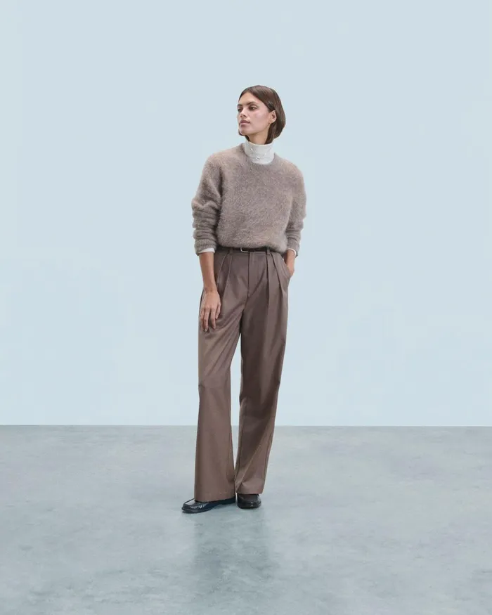 Women Pants From Future Wide Tailoring Trousers Taupe