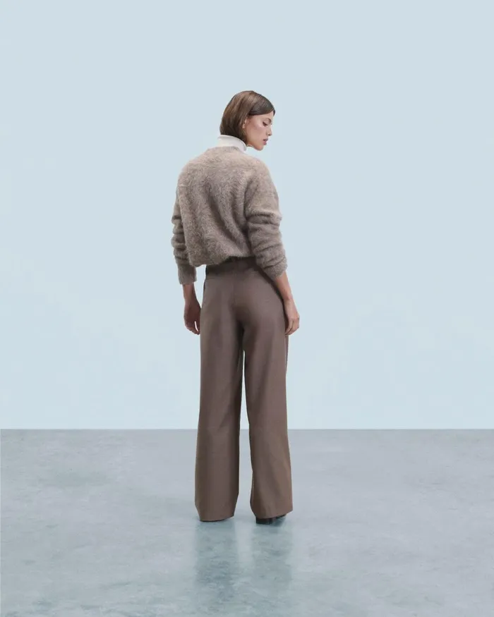 Women Pants From Future Wide Tailoring Trousers Taupe