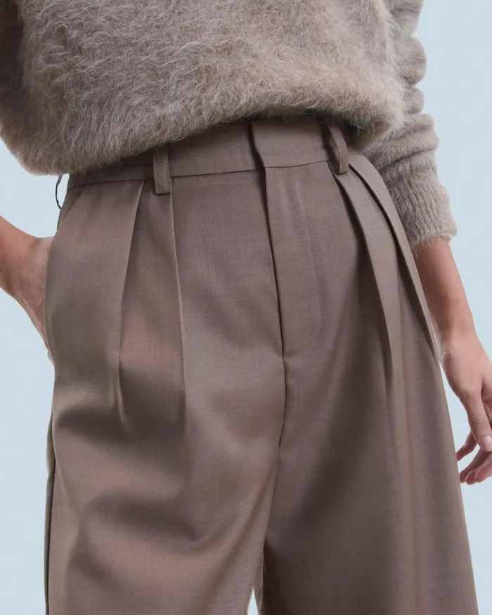 Women Pants From Future Wide Tailoring Trousers Taupe